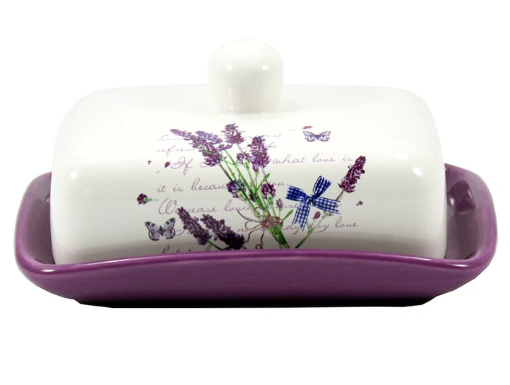 Unt-ieră ceramică violet motiv lavandă